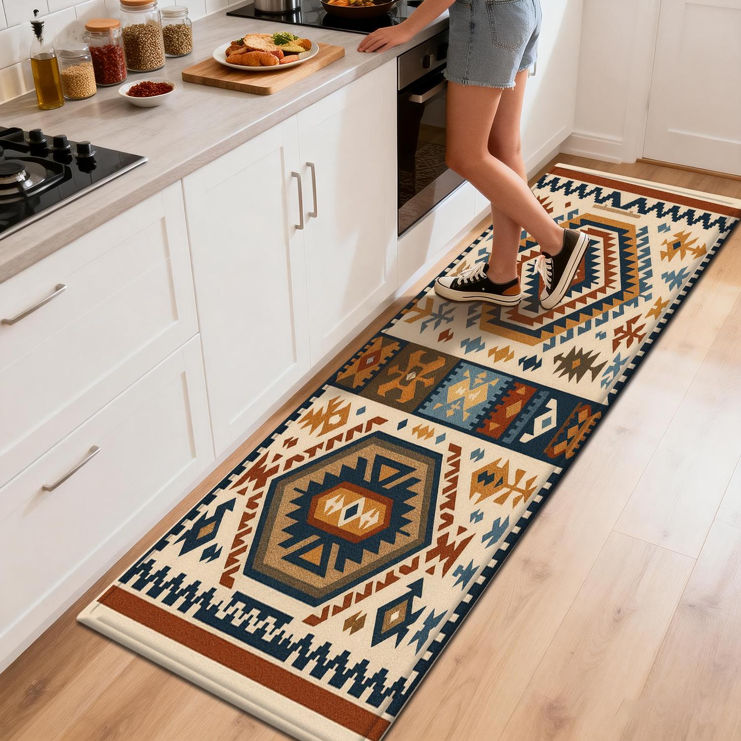 TEMU Tappeto da cucina 1 pz, Tappeto per porta d' lavanderia decorazione casa, Tappeto assorbente antiscivolo per bagno WC, Motivo a marrone, Tappeto