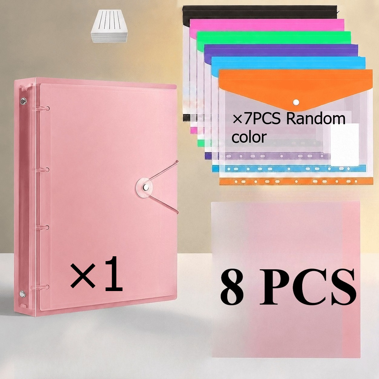 TEMU Ensemble de rangement de documents haute 8 pièces (1 classeur + 7 pochettes de documents à code couleur), spécialement conçu pour et les œuvres