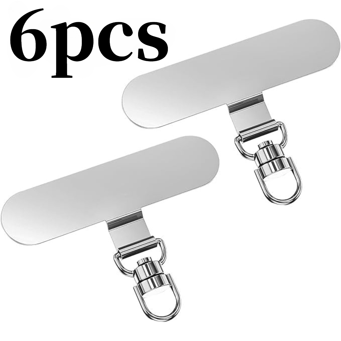 TEMU 6pcs Phone Lanyard Connectors, Universal 360 Degree Rotation Anti- Phone Lanyard Patches, Ultra-thin Design, Stainless Steel Metal Lanyard