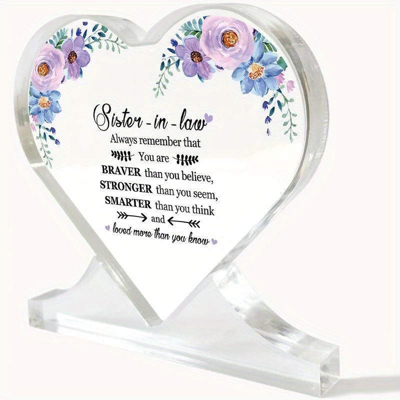 TEMU 2D Flat - [2D Flat] Placca Decorativa Acrilica a Forma di Cuore Elegante Personalizzata in 2D, con Design - Testo Personalizzato per Compleanni,
