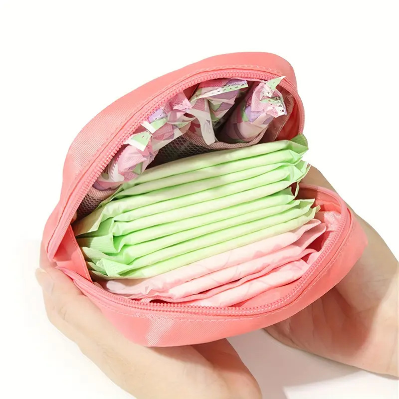 

2- Sanitary Organizer, Portable Menstrual Cup And Tampon , Polyester Toiletry Bag , Female Hygiene Kit