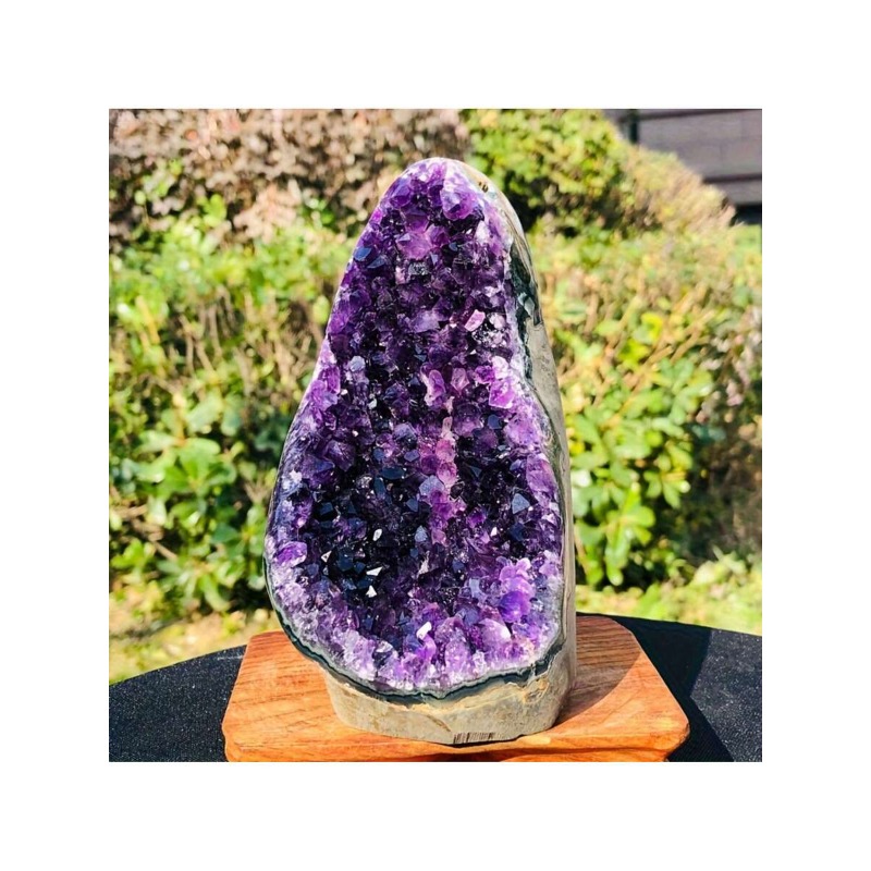 TEMU 1pc Of Extra-large Geode Ornament, Top-quality Natural Uncut Geode, From Uruguay, Geological Survey Equipment