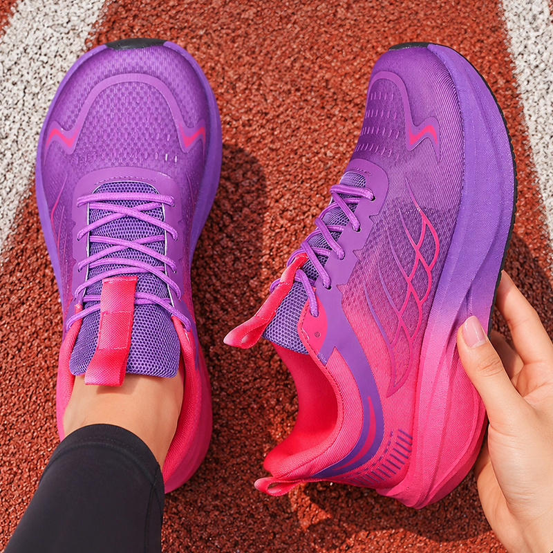 TEMU Women's Thickened Wide Toe Outdoor Shoes, Mesh Breathable Contrast Lightweight Running Shoes, Soft Sole Commuter Casual Athletic Shoes,