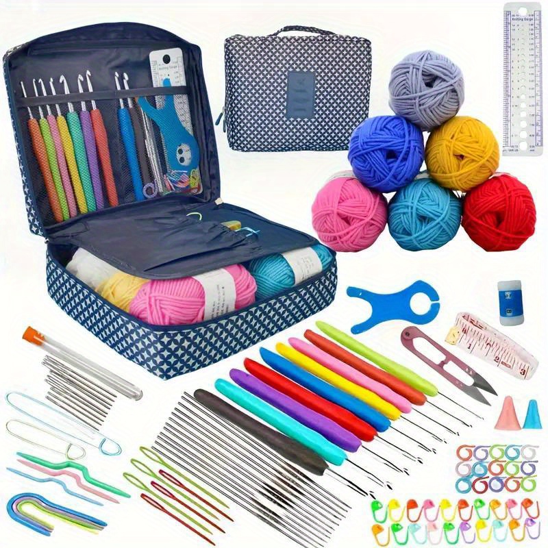 95pcs set yarn crochet kits crochet hooks ergonomic   for beginners and experienced crochet hook lovers