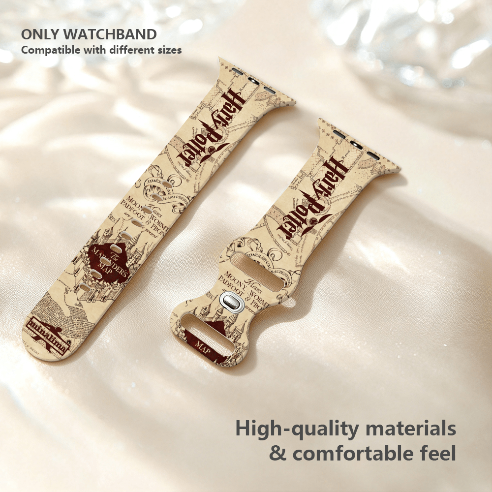 TEMU Warner . Harry Potter Cartoon Fashion Print Smartwatch Band, Compatible With For Watch Ultra 1/2/3 And S1/1/2/3/4/5/6/7/8/9/, Fits