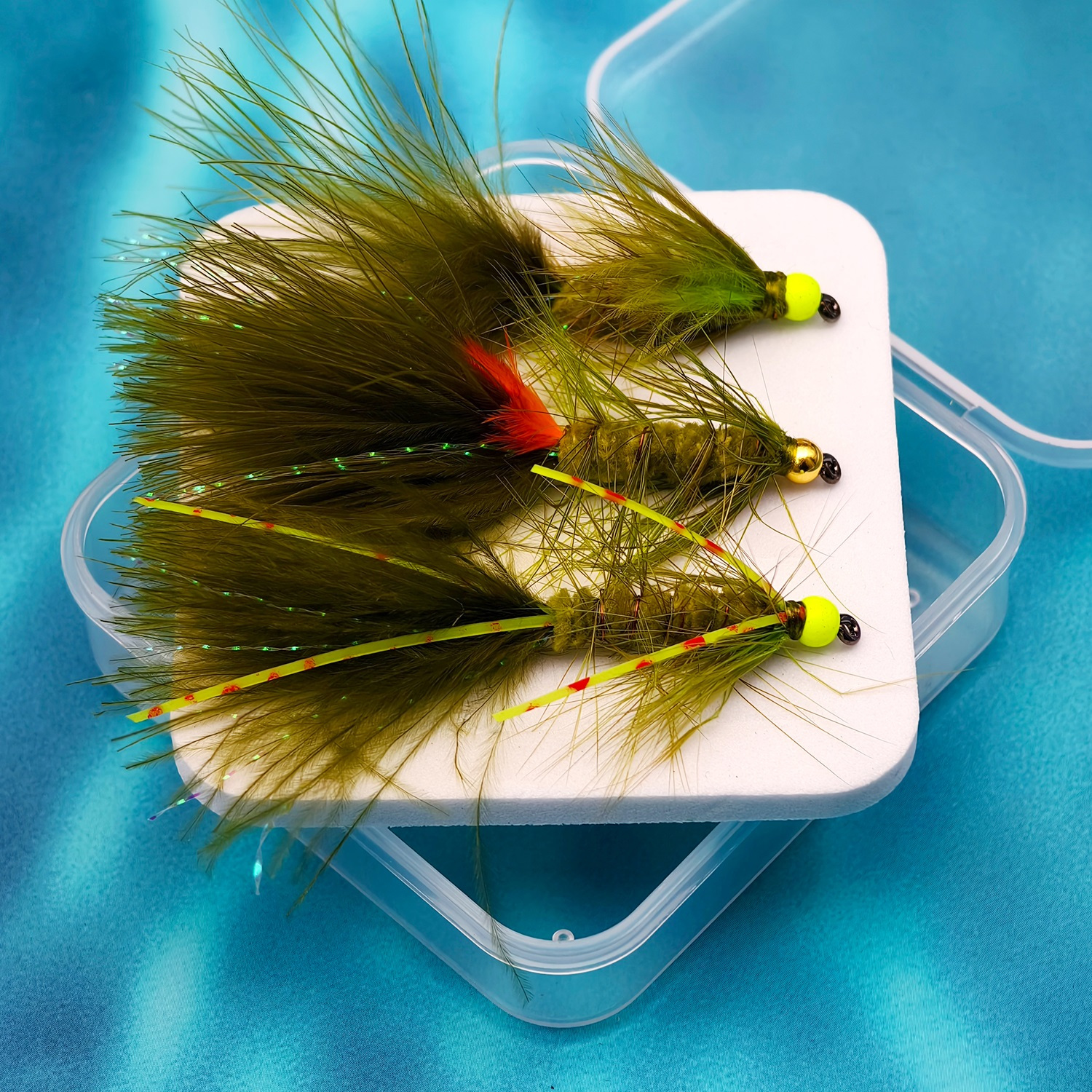 TEMU Assortiment de mouche , mouche sèche Olive Streamers pour la pêche à la truite, au , au brochet et au bar - Appâts de mouche de 3 pièces / 6