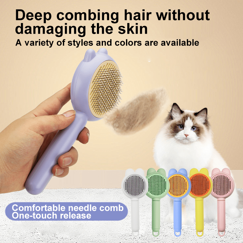 

-cleaning Pet Grooming Comb - Deshedding & , Plastic