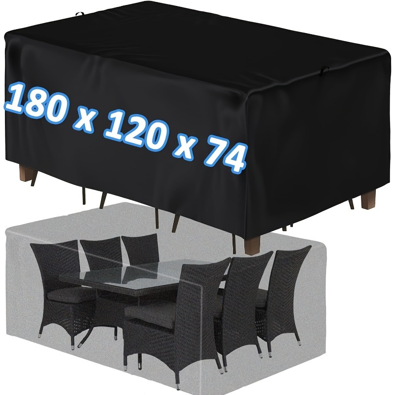 TEMU Housse de mobilier de jardin, Housse de protection en tissu Oxford 210D pour ensemble de table et de sièges de jardin, Housse d'hiver durable,
