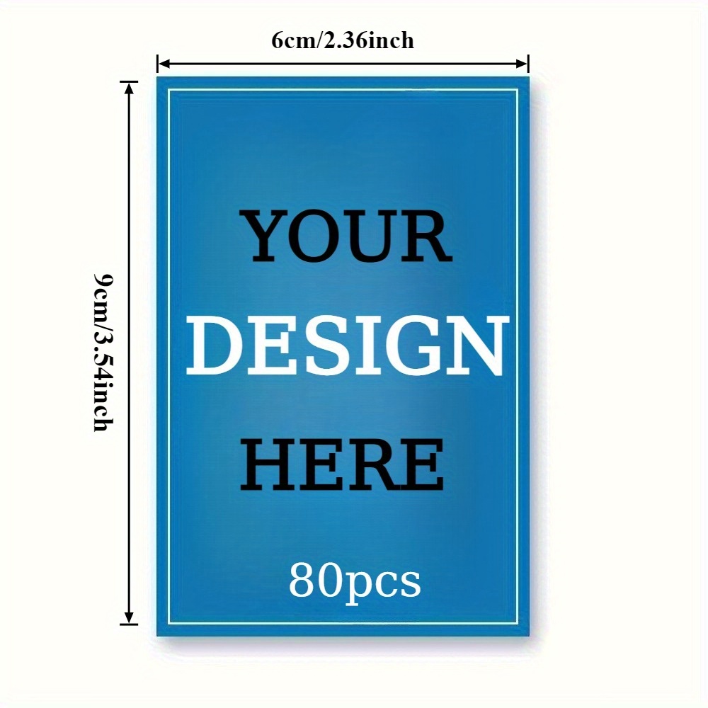 E-shop 40/80 Stück 3*6/4*6/4*9/6*8*12 cm individuelle PVC-Geschenkfolie, - und ölbeständige selbstklebende Aufkleber, rechteckige Logos für