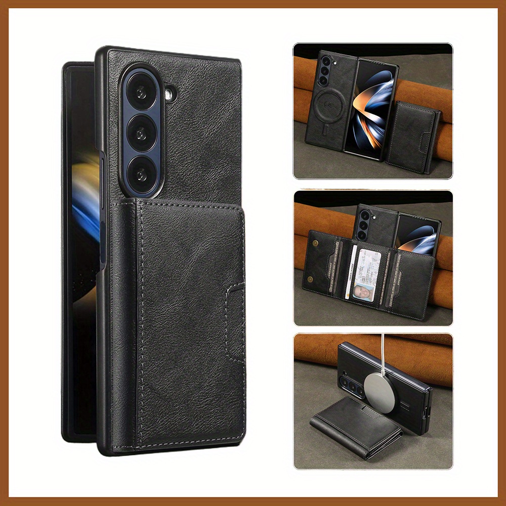 TEMU Phone Case: D3 Ring Magnetic Card Holder Phone Case, Suitable For Galaxy Z Fold 3/fold 4/fold 5/fold 6