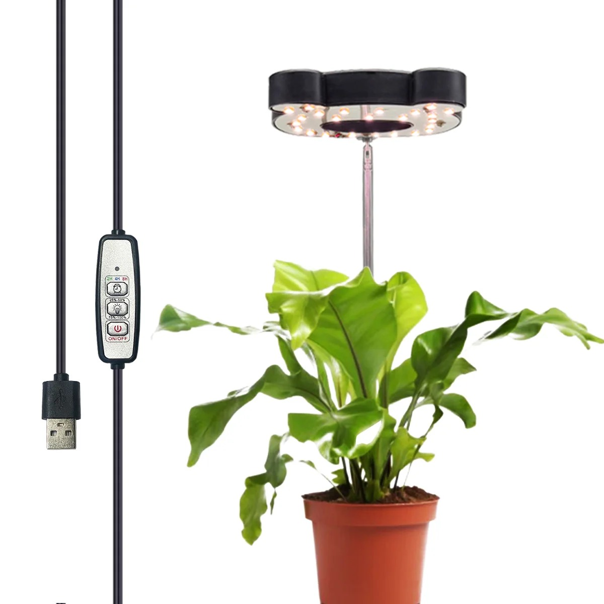 item picture 1 led indoor plant grow light height adjustable plant lamp with 4 level dimming 2 4 8 hour timer usb powered 4 level dimming control ring and bear animal shapes indoor plant care modern lighting durable construction