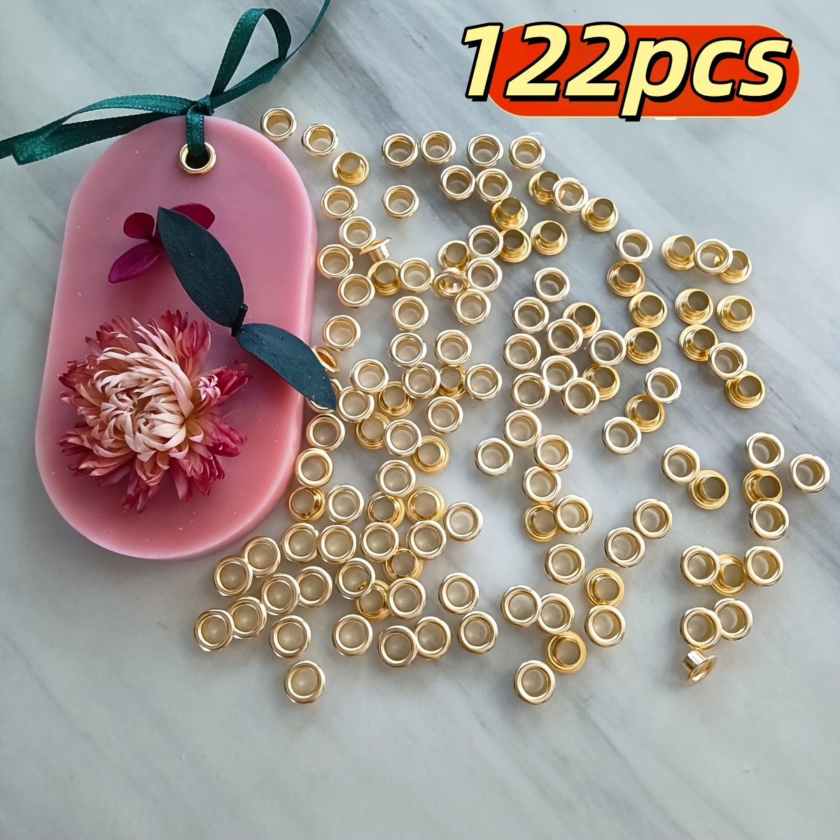 kovinskih zaponk s premerom 4,5 mm | Srebrni in zlati , idealno za izdelavo sveč, ustvarjanje in dekoracijo | Trpežen material za ustvarjanje,