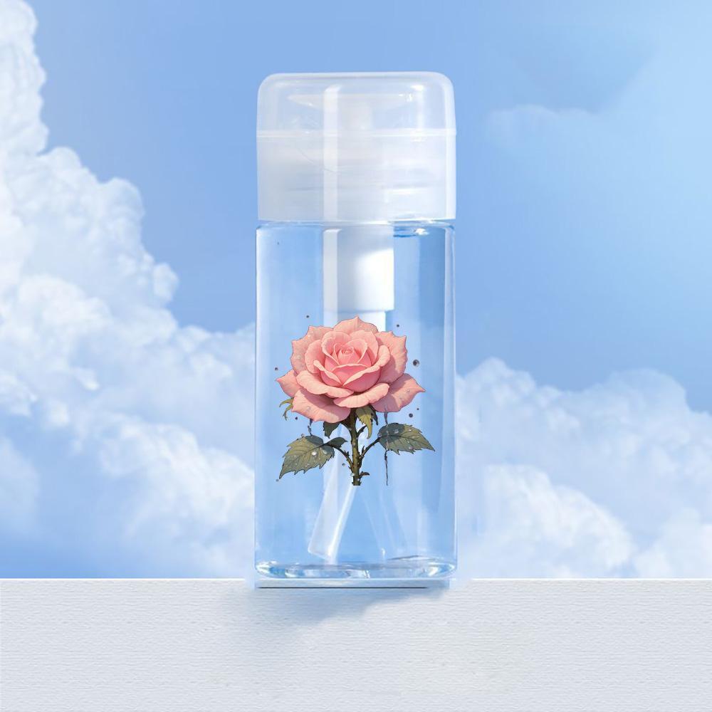 E-shop Kompakte und praktische Pumpflasche mit rosa Rosenmuster - für Hautpflege, , Lotionen und mehr! | Tragbare Hautpflegegläser,