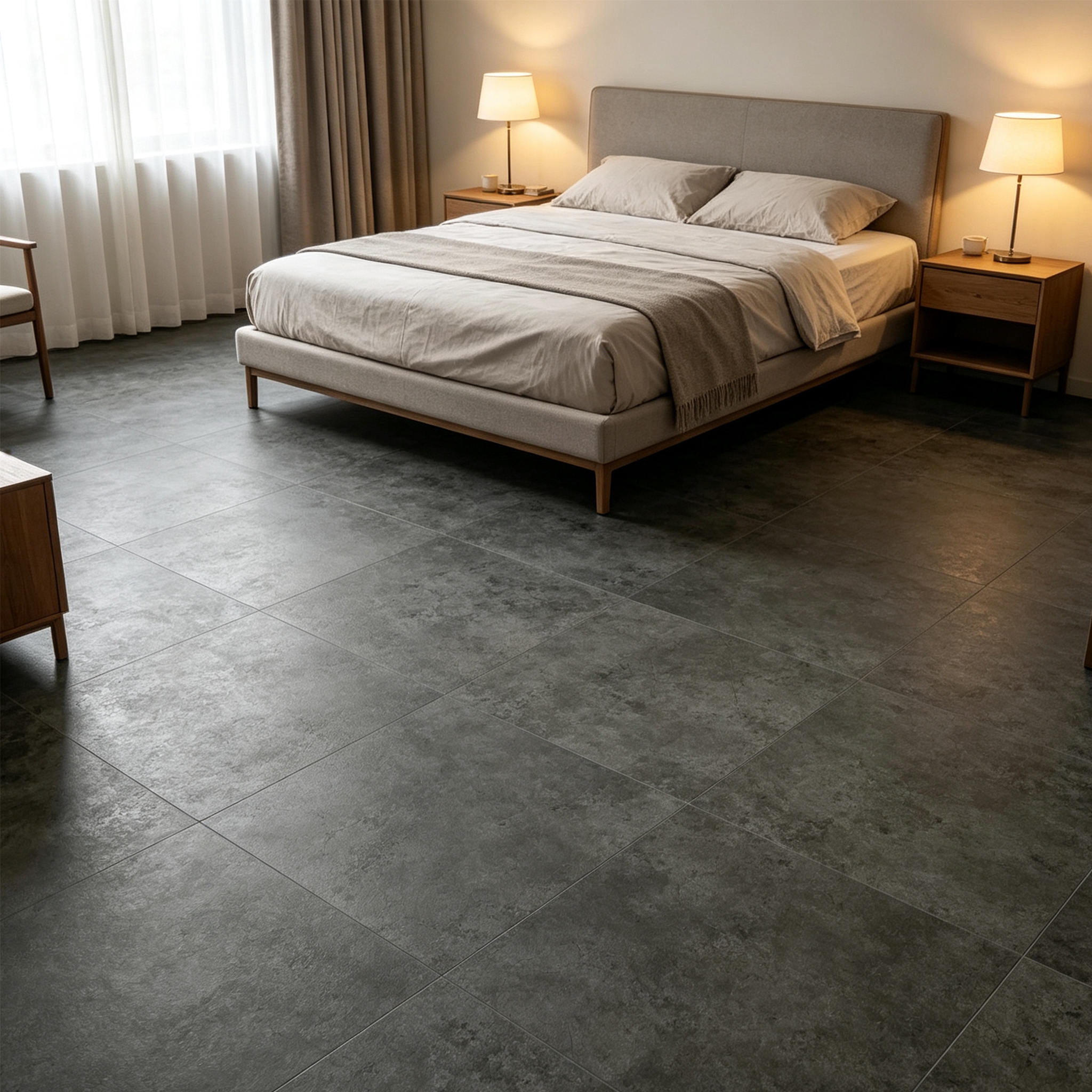 Image of 27pcs 2.4m² Self-adhesive Pvc Vinyl Flooring, Wood & Marble Look, Abrasion-resistant Floor Covering For Living Room, Kitchen & Bathroom