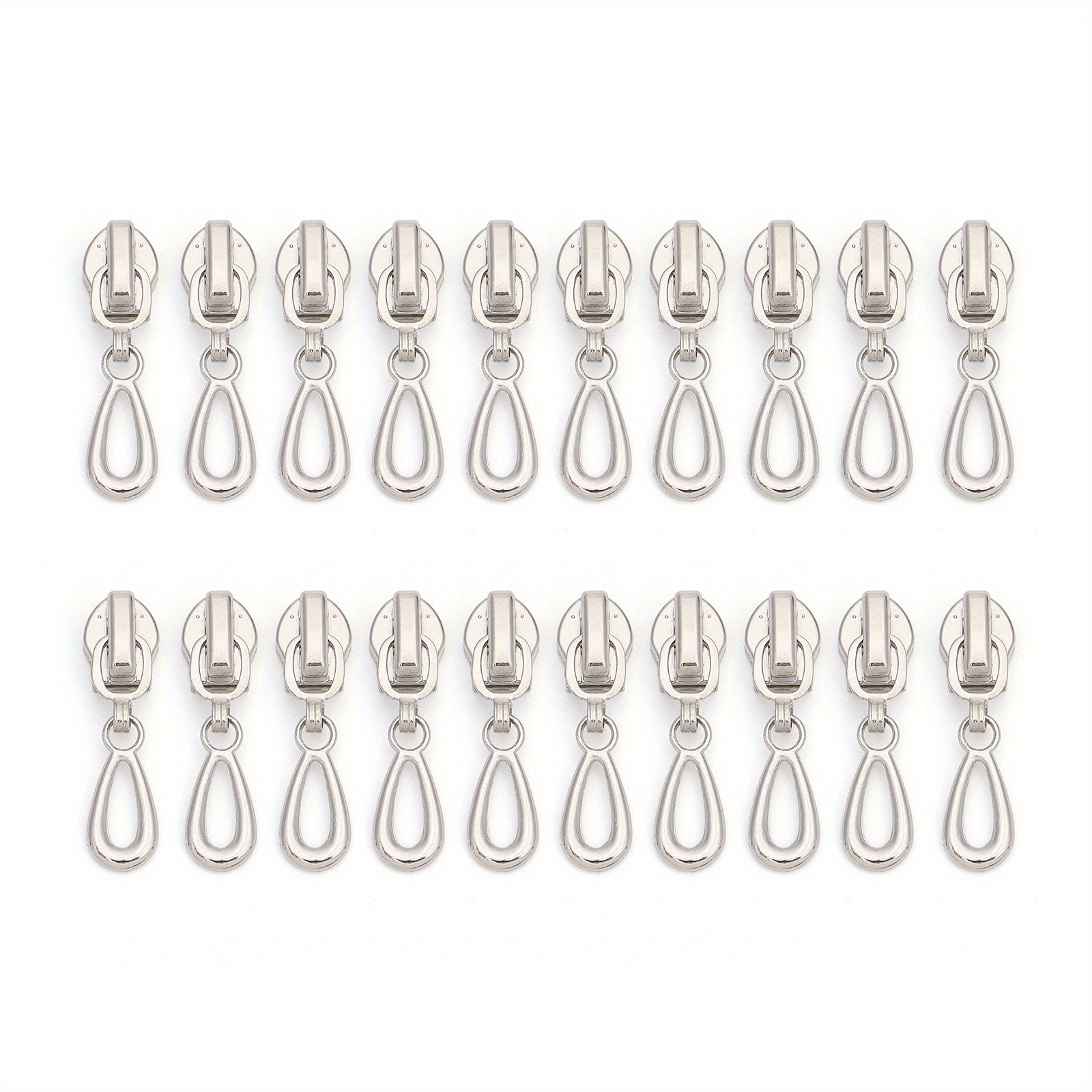 Image of 10pcs/ 20pcs, Silver Gray Zipper Head, 5# Pull-tab Slider, Nylon Zipper , Not Suitable For Other Zippers, Suitable For Clothing Jackets, Bags, Home Textiles, Etc