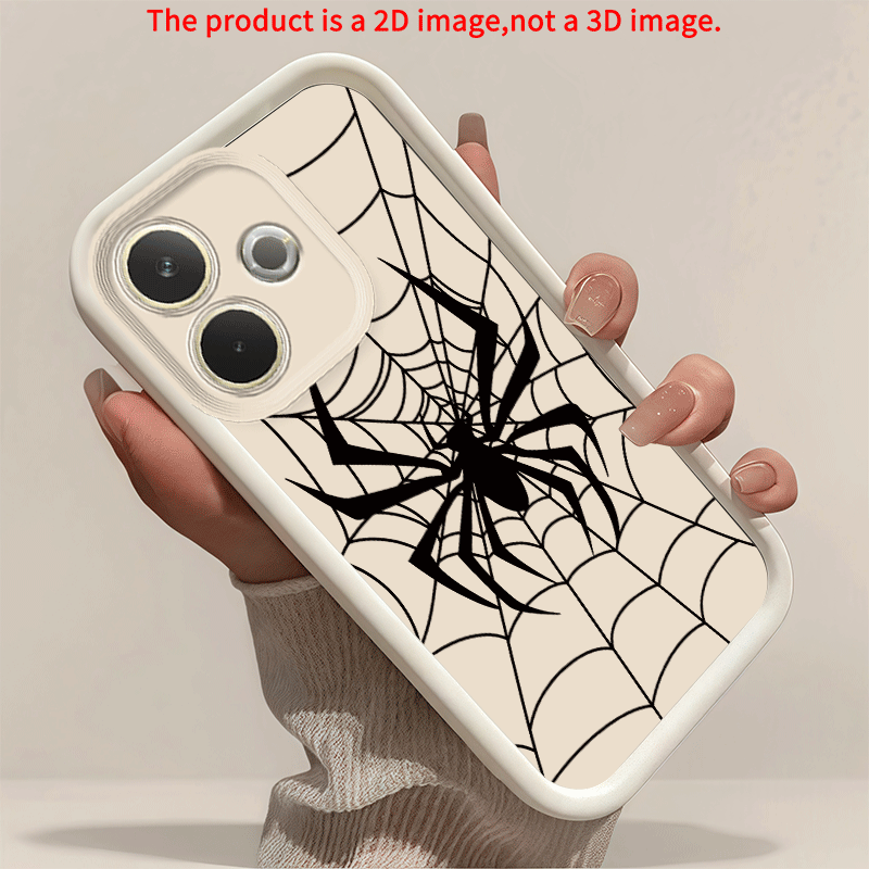 TEMU Phone Case: Spider Web 2d Printing Design Of Black And White Phone Case, Made From Soft Tpu Material, Offering High Quality And Protection,
