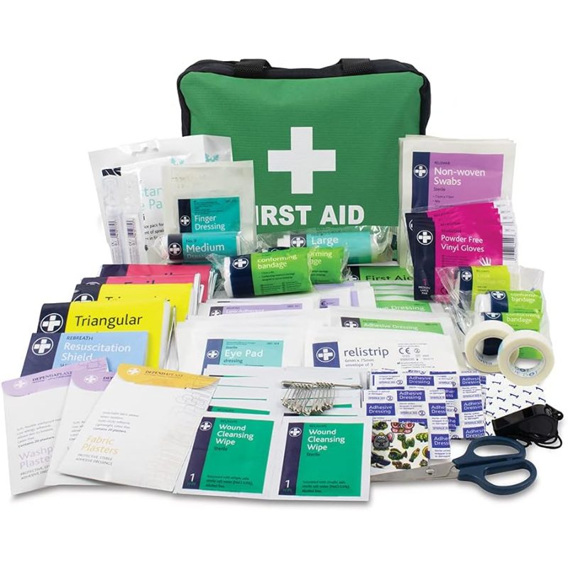Lewis-Plast First Aid Kit Bag - 220pcs Survival Kits - Safety Essentials Travel, Car, Home Camping, Work, Hiking, Holiday, Outdoor Activities - Pack Supplies - Large