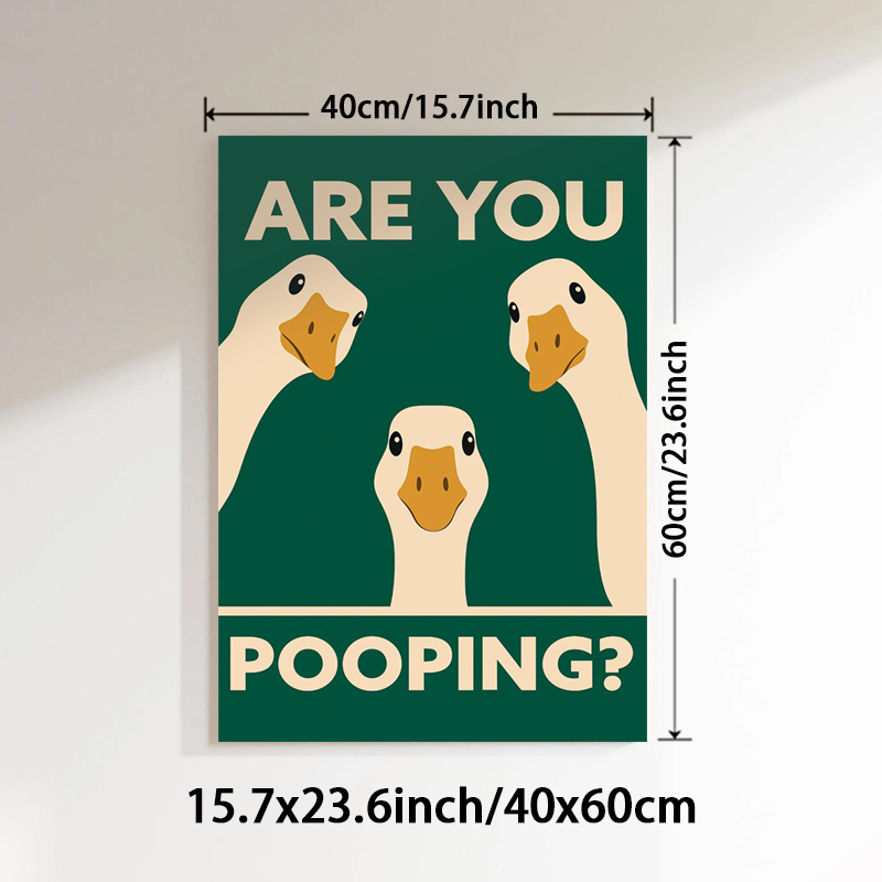E-shop 2D Flach, 2D Flach, 1 Stück Leinwandbild ohne Rahmen mit humorvollen Enten, für die Badezimmerdekoration. Dieser skurrile Druck verleiht Ihrem