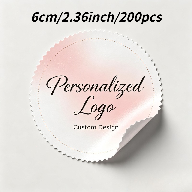 TEMU ["Personnalisé] 50/100/200/300pcs. 3/4/5/6/7/8/9/10Cm Autocollants Personnalisés, Étiquettes Personnalisées Image et Texte, LOGO, Rond pour