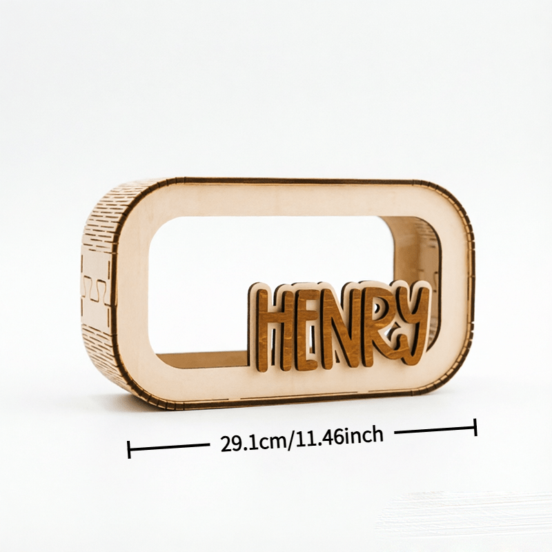 Personalized Engraved Wooden Savings Box & Treasure Chest