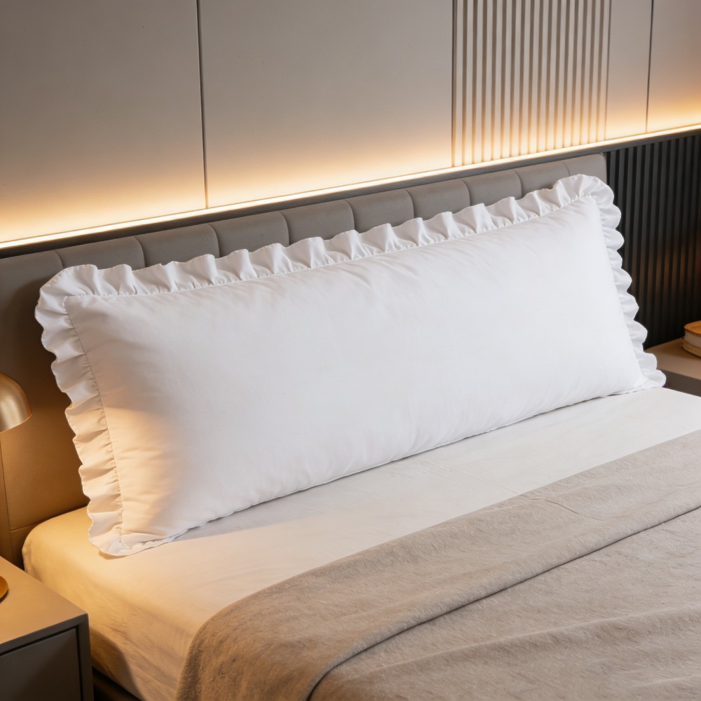 TEMU 1pc Light Luxury Ruffle Pillowcase, White For A Luxury Look, Black For A Aura. The Soft And Comfortable Fabric Is Wrinkle-resistant, Warm, And