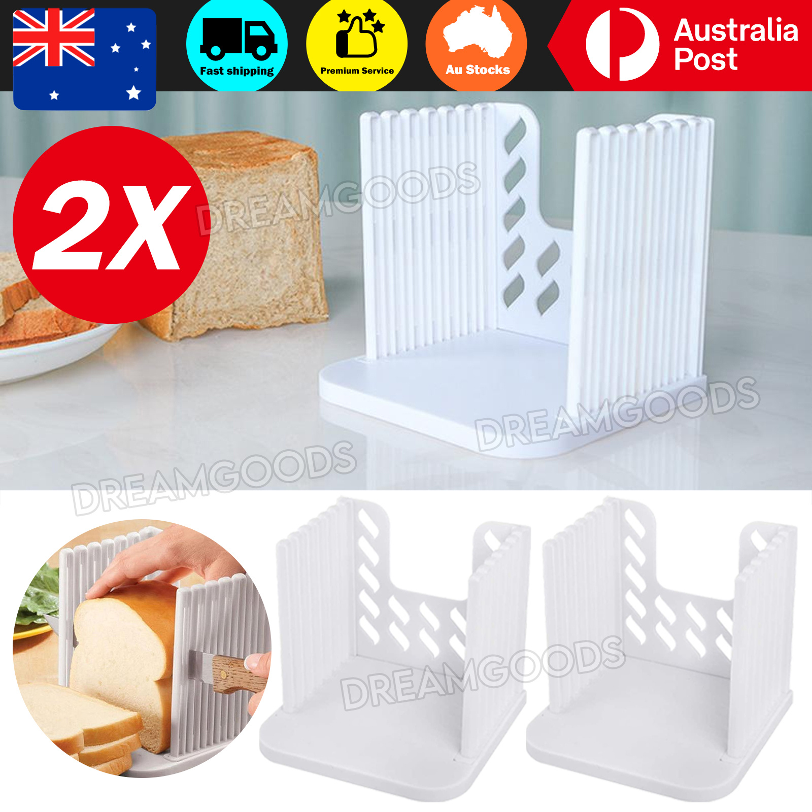 TEMU 1/ 2/ 3/ 4/ 5pcs Bread Slicing Guide Loaf Toast Sandwich Cutter Slicer Kitchen Dreamgoodsstore
