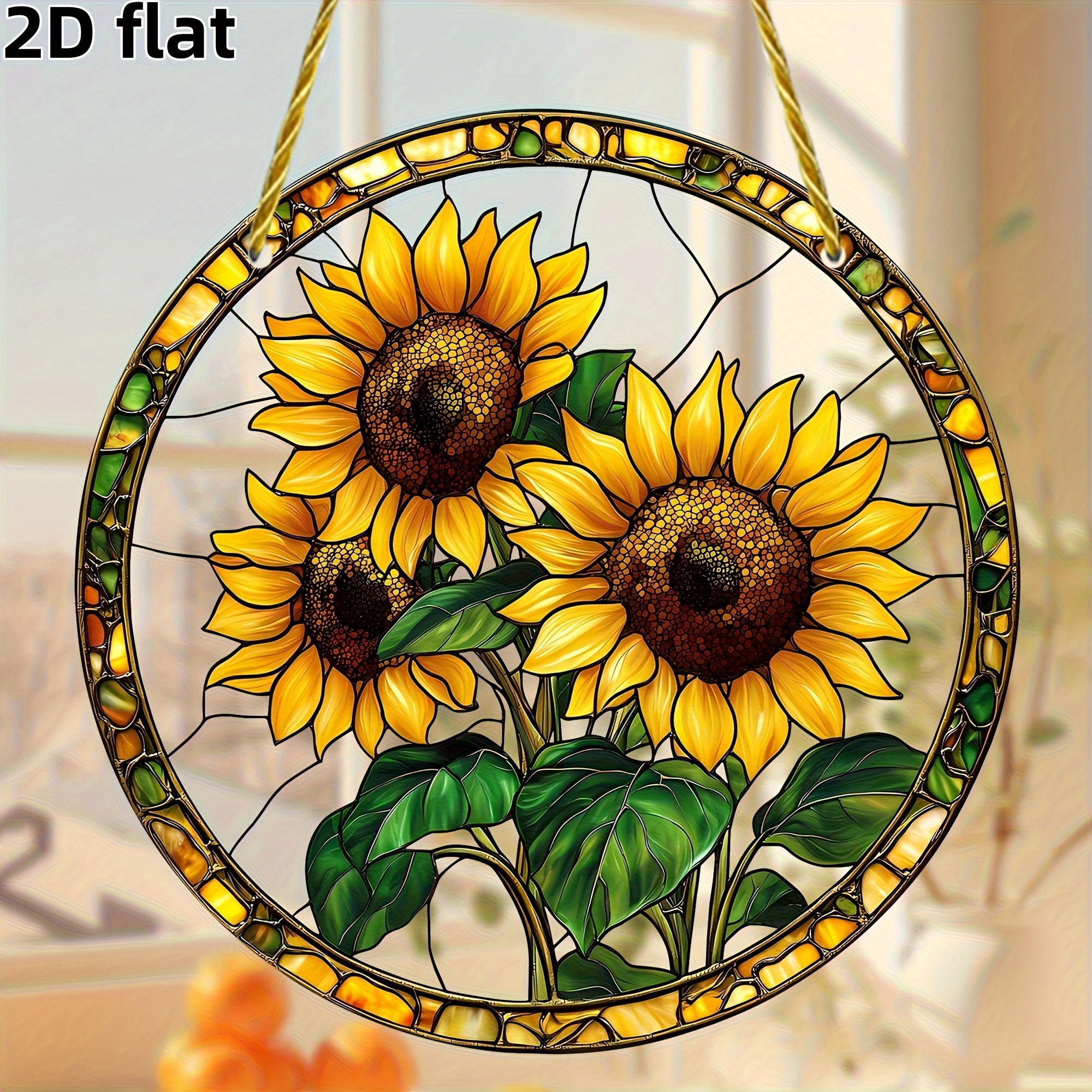 TEMU 2D Plat - [2D Plat] Een Dubbelzijdige Acryl Zonneweerhaak voor 2D Display, Geschikt voor Slaapkamers en Woonkamers, Met een Bloemmotief, Perfect