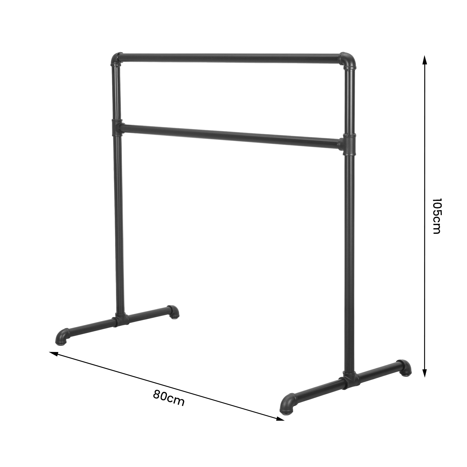 Image of 80*105/115*105cm Portable Ballet Barre Tall Freestanding Metal Double Ballet Bar, Heavy-duty Dance Barre Support Pole Body Stretching Training Bar, Ballet Equipment, Black