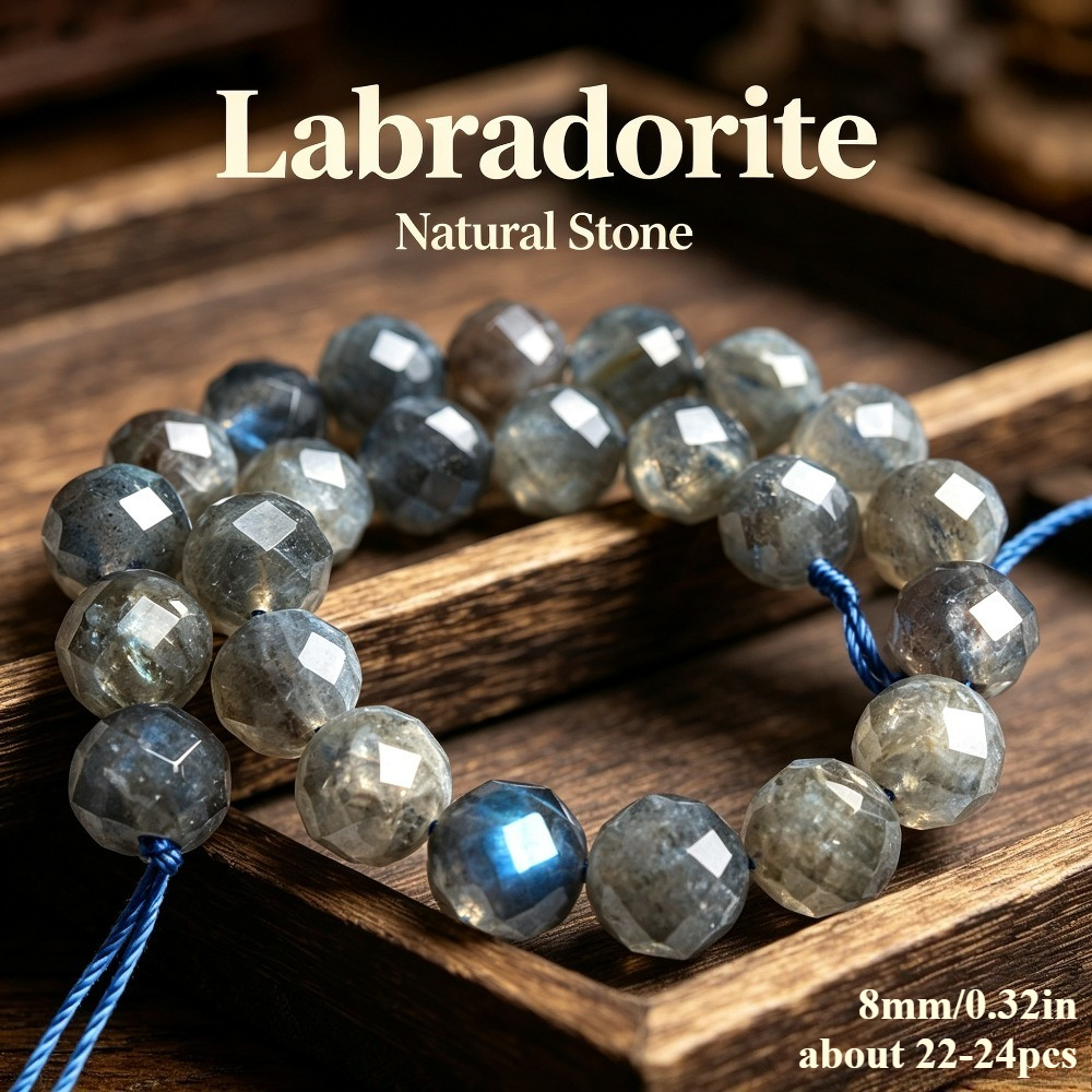 TEMU Aaa Natural Stone Gray Labradorite Loose Spacer Beads For Jewelry Making Gorgeous Bracelets Necklace Earrings Additions For Women Gifts