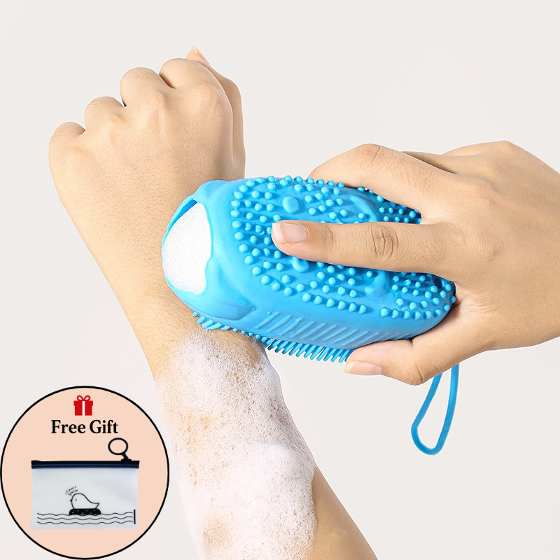 2pcs Loofah and Storage Bag Massage Back Scrubber Set