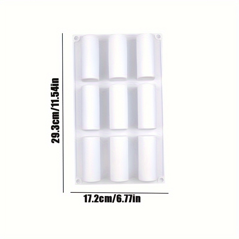 Image of Shaon 9-hole 3d Cylindrical Silicone Dessert Mold 3d Cylindrical Cake Mold Tray/pastry Dessert Mold, Suitable For Cakes, Desserts, Mousse Chocolate, Chiffon Truffle, Cheesecake, Ice Cream, Brownie