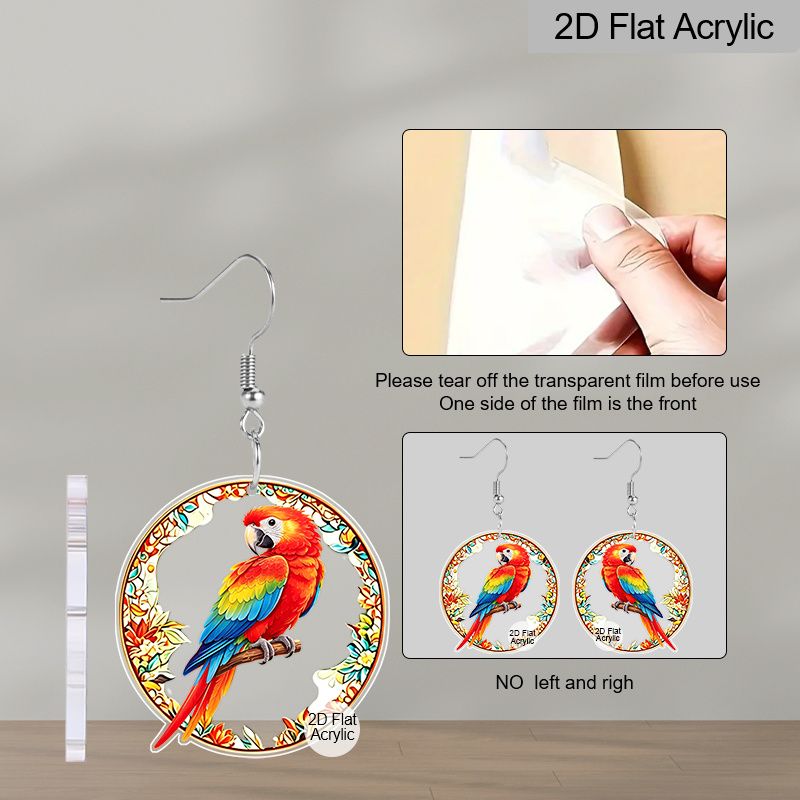 Women's Colorful Bohemian Parrot Dangle Earrings
