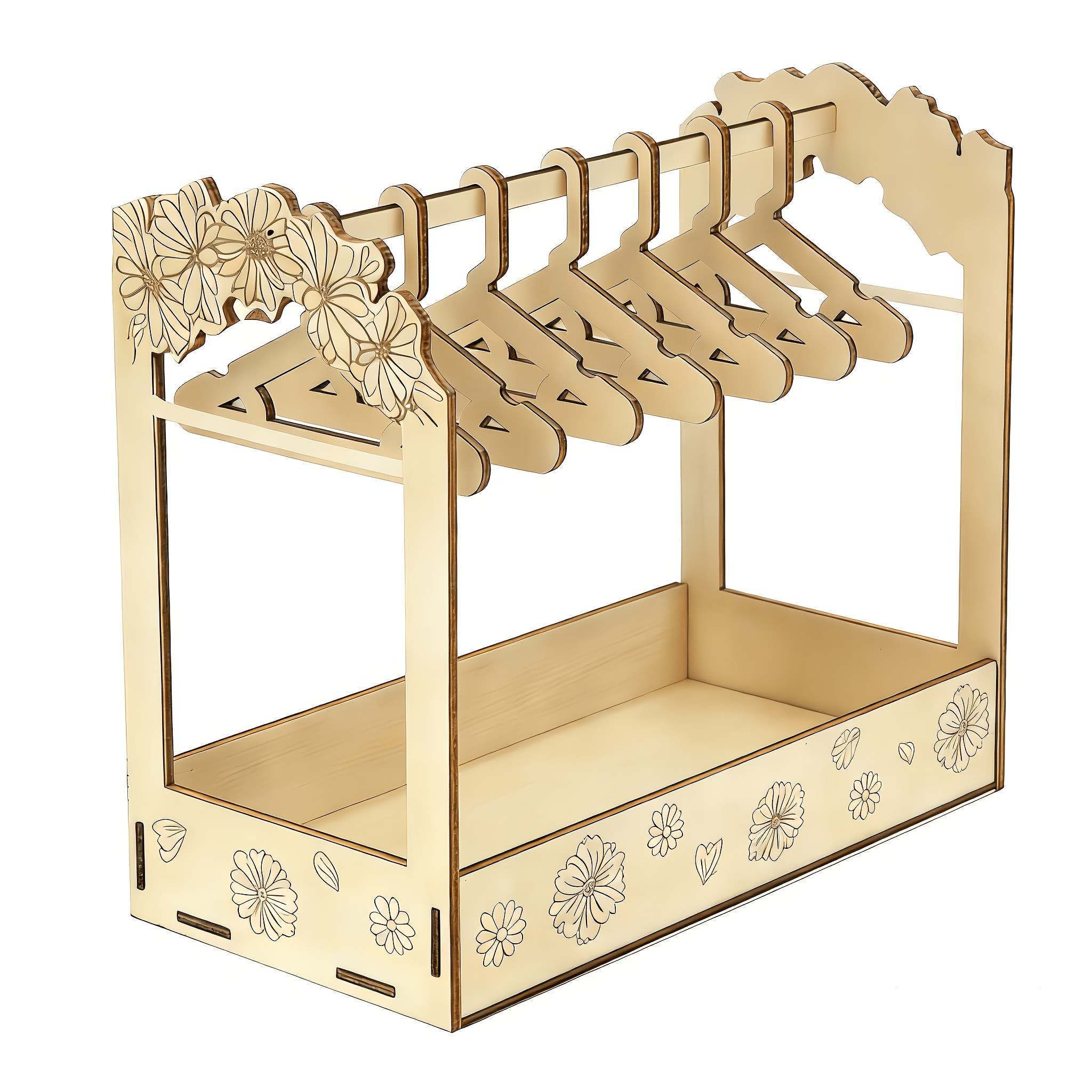 TEMU 3D Retro Blumenmuster Mini-Aufbewahrungsbox aus Holz, mit dekorativem Blumenrelief und eingebauter Aufbewahrungsbasis, ein kompakter,