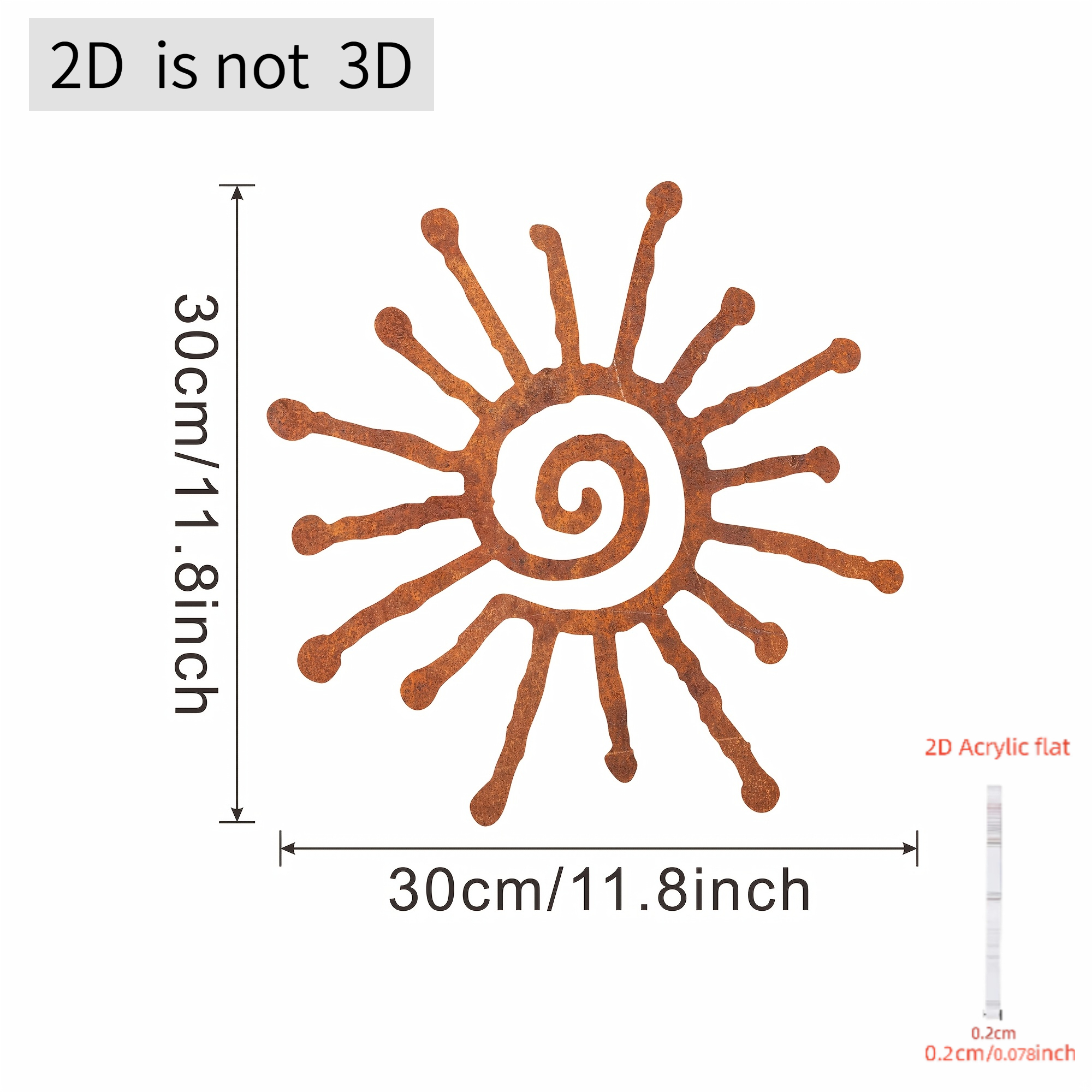 TEMU 2D Flat - 【2D Flat】 2D Flat - [2D Flat] 2D Flat, 1 pieza de decoración de pared con forma de sol en acrílica original, decoración tribal