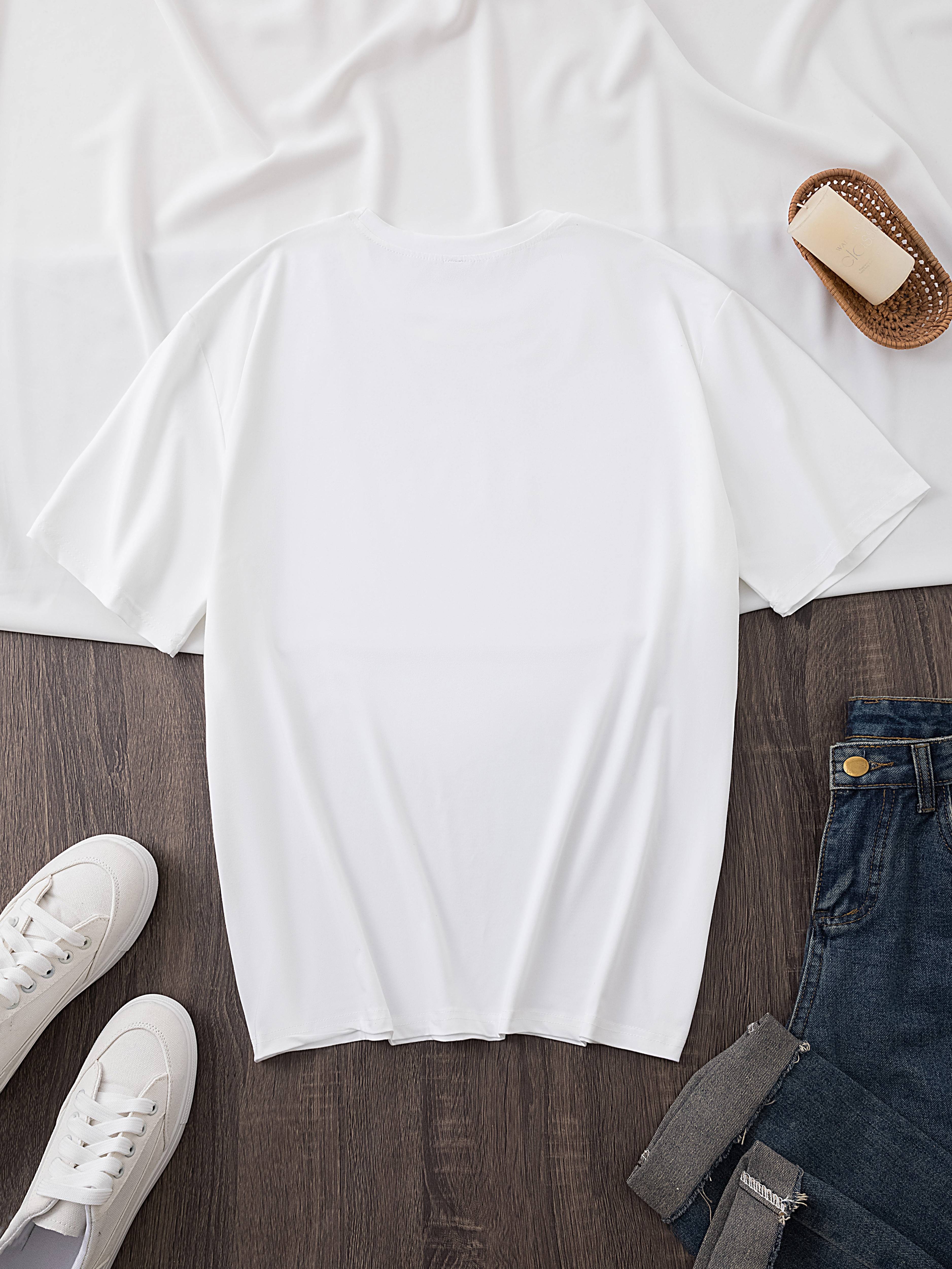 Women's Elegant Round Neck Short-Sleeve T-Shirt - Vibrant Red with White Calvin Monogram Print, Soft Fabric, Casual Versatile Top for Spring & Summer, Machine Washable, Casual Attire, Stylish Letter Print, Comfortable Fit