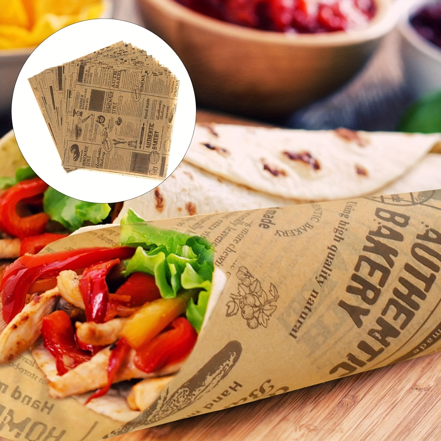 50 vintage newspaper printed grease proof wrapping paper true baking   wrap paper for sandwiches   and breads ideal for home kitchens Product details 2