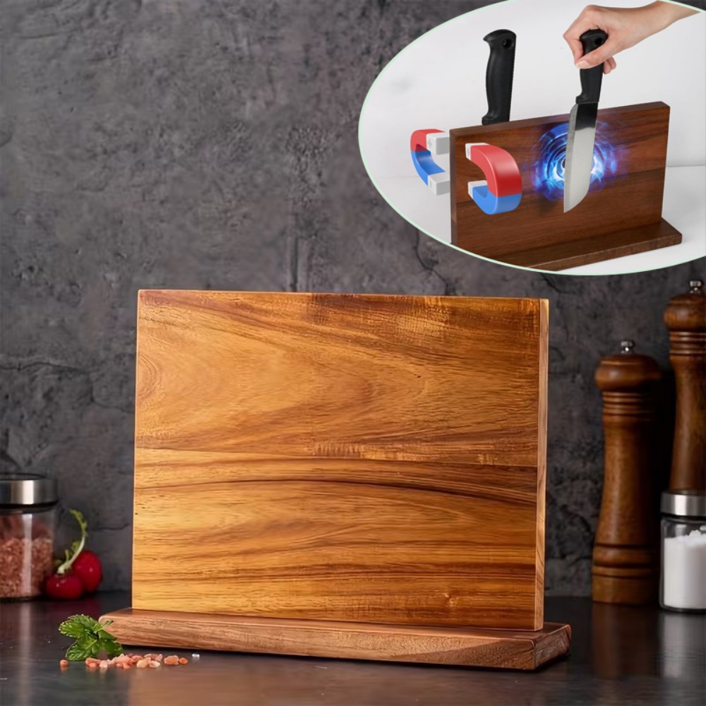 Magnetic Knife Block & Holder - Magnetic Knife Stand With Suitable For Kitchen, Dining Room, Restaurant - Magnetic Storage Rack For Knives, Cutlery Display Stand, Space- For And Commercial Use