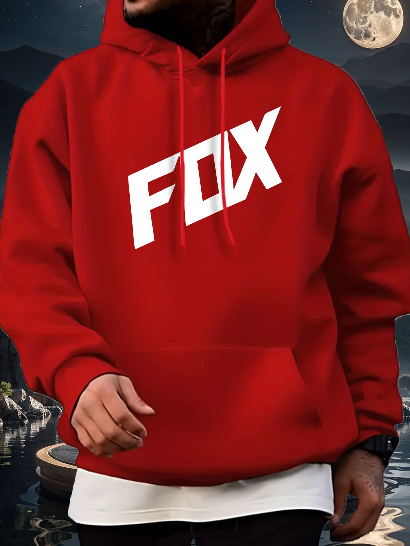 chaqueta capucha forro polar hombre estampado fox Temu Mexico