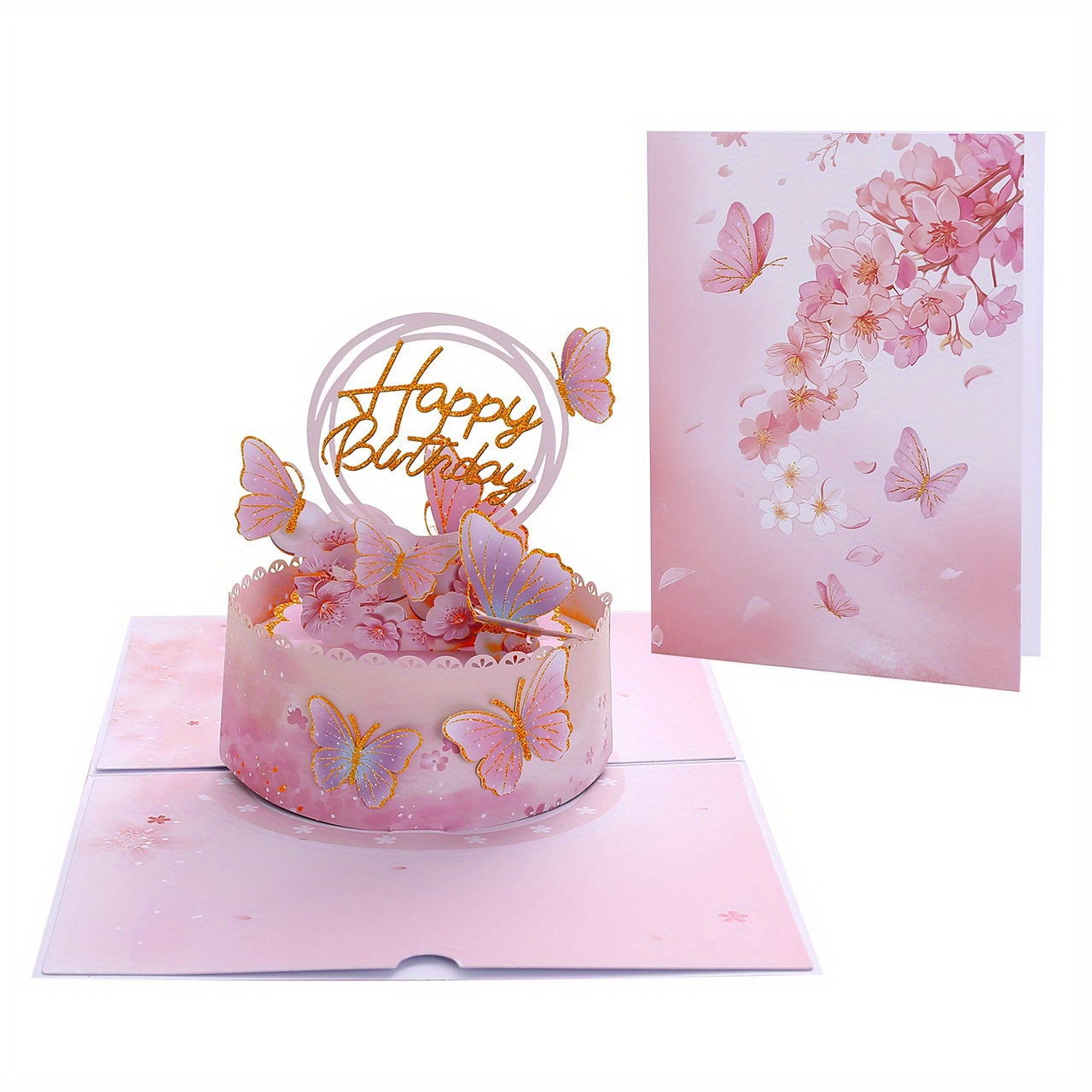 TEMU Creative Birthday Cake 3d Pop-up Birthday Card With Cherry And Design, Includes Pearlized Envelope