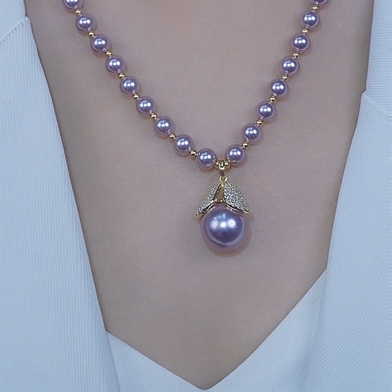 TEMU 1pc Freshwater Pearls Fishtail Clavicle Chain, Elegant And Exquisite Accessory