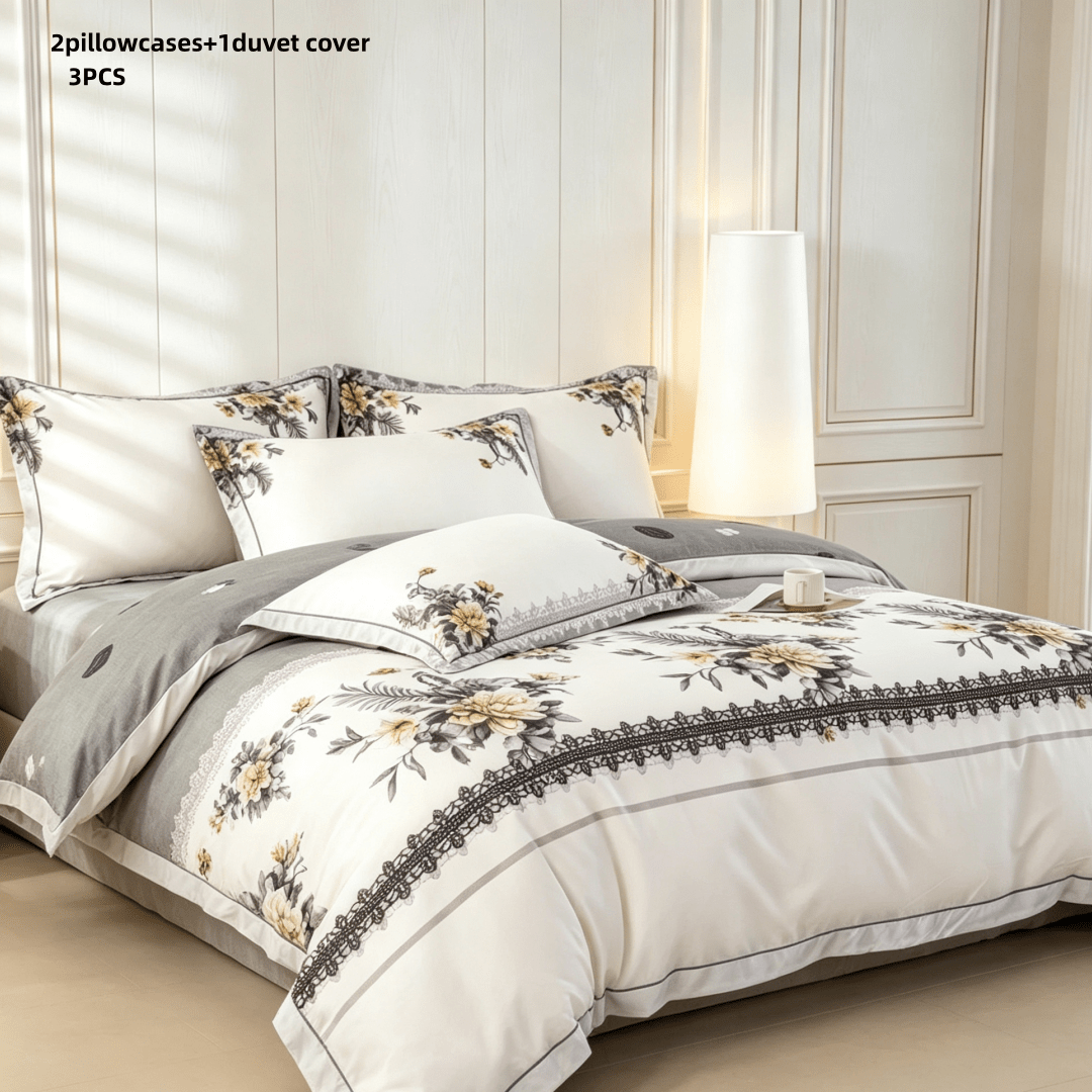 1bedding Including 1 Duvet Cover + 1/2 Pillowcases, 135*200cm, Floral Pattern. Includes 1 Duvet Cover And 1 Pillowcase, 50*75cm. Breathable, Easy To Care For, Soft And Comfortable, Suitable For .