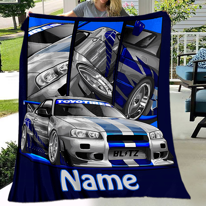 

Customizable Cartoon Blanket - Personalized Name, Machine Washable Flannel, Ideal For Home Decor, Bed, Sofa, Car Travel, Camping - Perfect Christmas And Birthday Gift, All , Family Gifts