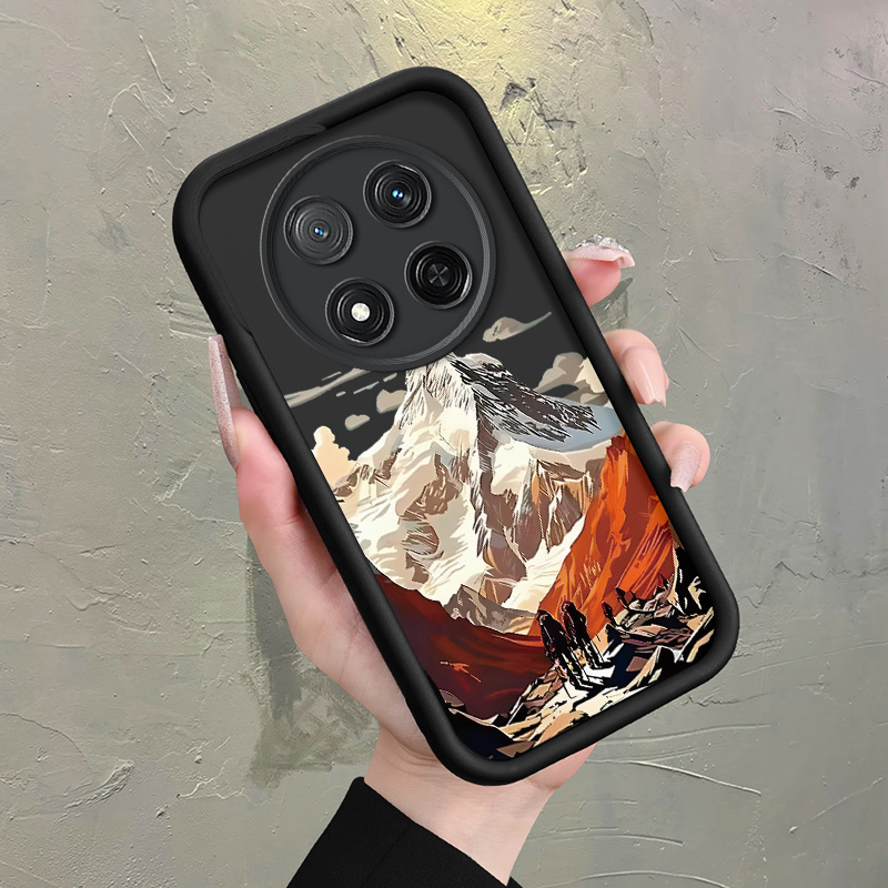 TEMU Phone Case: Phone Case Suitable Magic 7 Lite| X9c/ Magic 7/ Magic 7 Pro/ / Pro/ X60 Pro Tpu Soft Shell Minimalist Mountain Hike Pattern