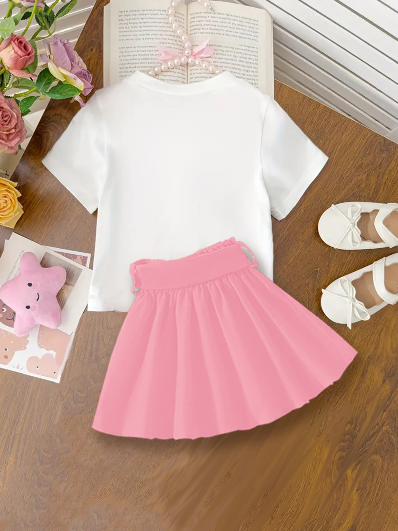 girls summer short sleeve outfit cute - Temu Oman