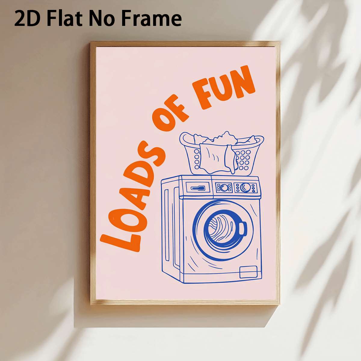 TEMU 2d Flat, 2d Flat, 1pc 2d Flat Laundry-themed Art Prints, Featuring A Whimsical Design For Wall Decoration. Unframed Canvas Artworks Are Perfect