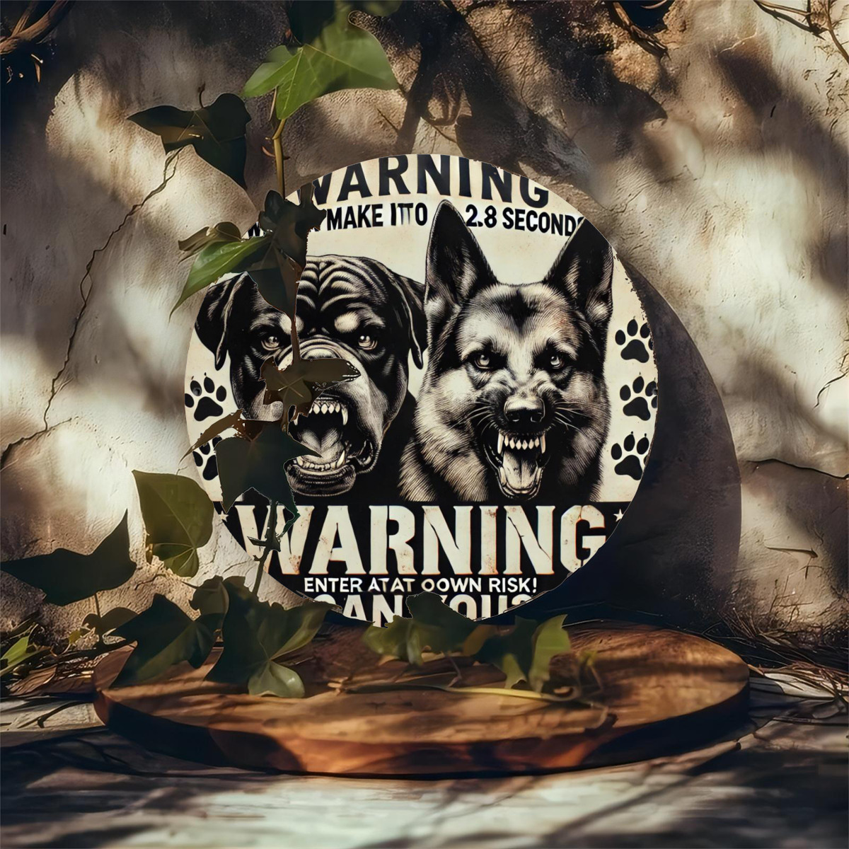Warnschild "Deutscher Schäferhund 2,8 Sekunden" – 27,9 X 27,9 Cm, Für Innen & Außen, Lustiges Hundezüchter-Geschenk