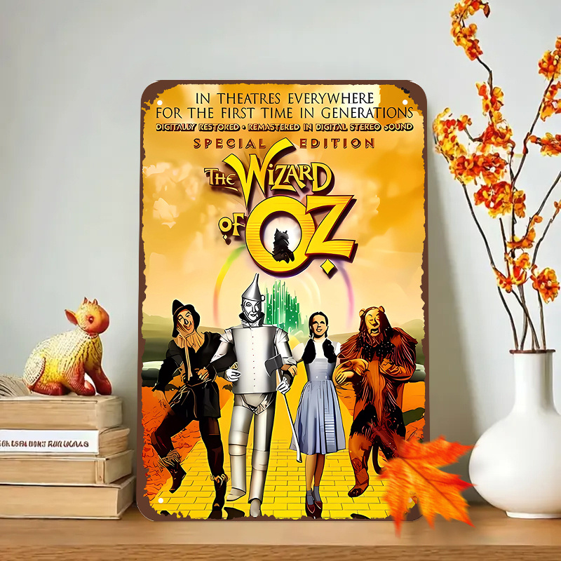 

1pc Vintage " Of Oz" Metal Tin Sign, 8x12inch , Classic Movie Poster Decor For Home, Bedroom, Universal Holidays - Christmas, New Year, Valentine's, Day