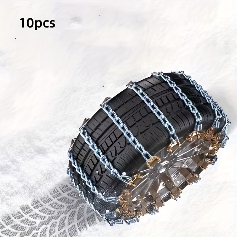 10pcs winter and off road vehicle anti slip chains   applicable steel material reusable     traction for snowy and   terrains essential for emergency rescue and multi terrain driving Product details 1