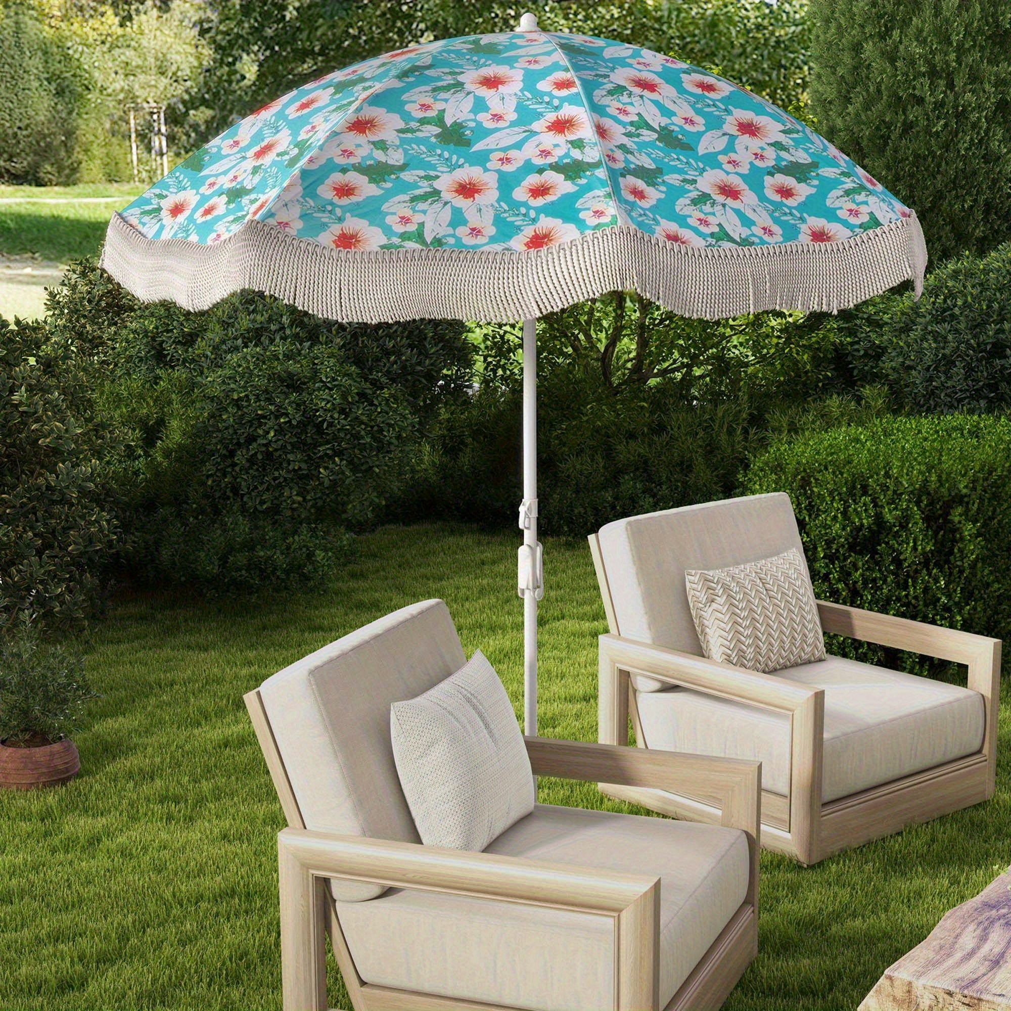 c hopetree offset patio umbrella C-Hopetree 10 ft Offset Cantilever Outdoor Patio Umbrella with Cross Base  Stand, Ivory