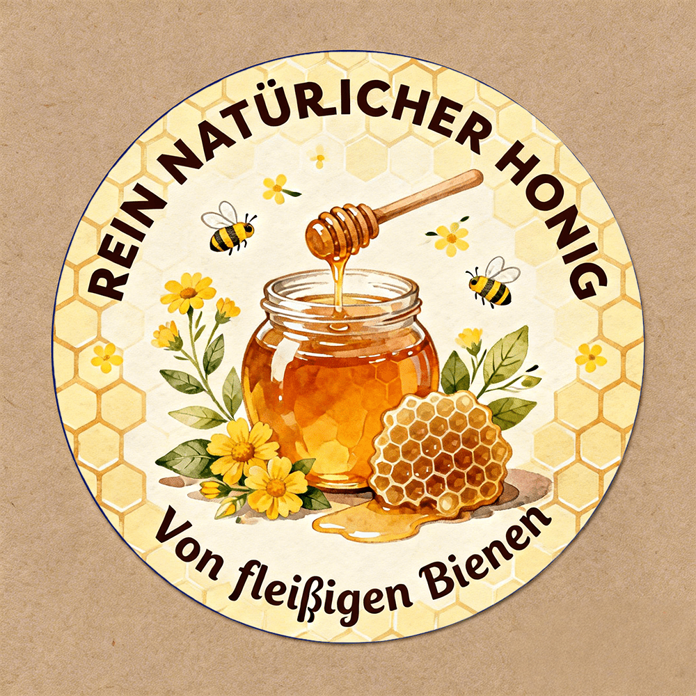 Image of 80pcs Jar Bee Honeycomb Sticker With Flowers And Wooden - Stickers For Small Business, Journal, Planner, Scrapbooking, Gift Wrapping, Diy Craft Projects